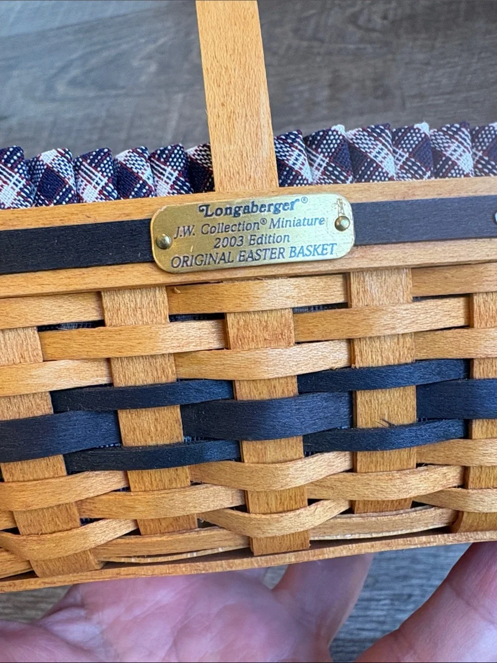 Longaberger J.W. Mini Berry Basket & Mini Original Easter Basket Lot of 2 Liners